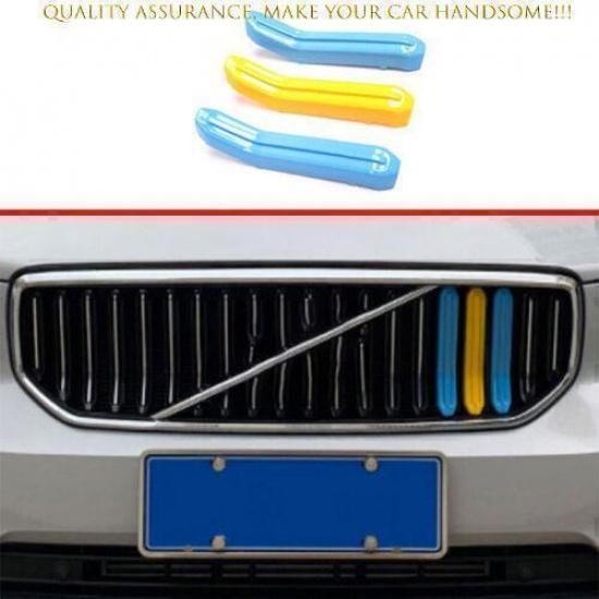 Для Volvo XC40 2019-2024 Трехцветная передняя центральная решетка радиатора Декоративная полоса решетки