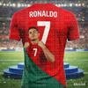 T-shirt 3D alla moda da uomo Cristiano Ronaldo Estate Sportswear da esterno Traspirante Palestra Corsa Allenamento Top per Fan Abbinamento Famigliare