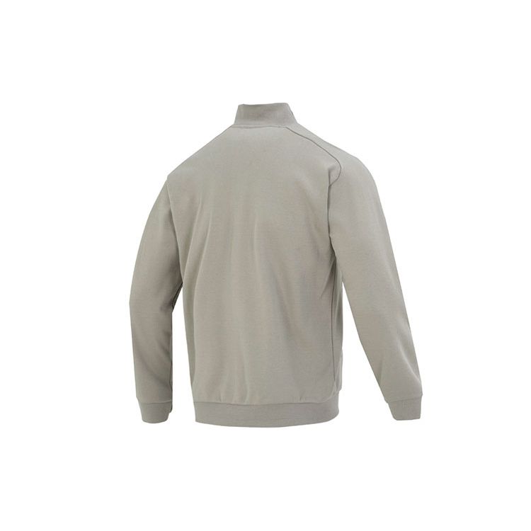 Adidas Essential Logo Embroidered Sports Windbreaker Jacket With Stand Collar Men Outerwear Gray IA8128