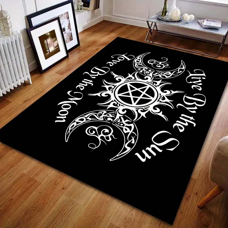 1PC Sun and Moon Divination Pattern for Carpet Living Room Bedroom Bedside Floor Mat Home Decor Room Area Rug Large Size