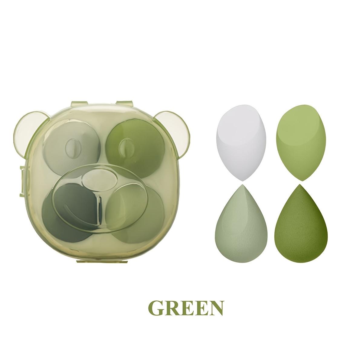 

4 шт., женский блендер для макияжа, косметическая пуховка, губка для макияжа, пудра, губка, инструменты для красоты, аксессуары для макияжа зелёный