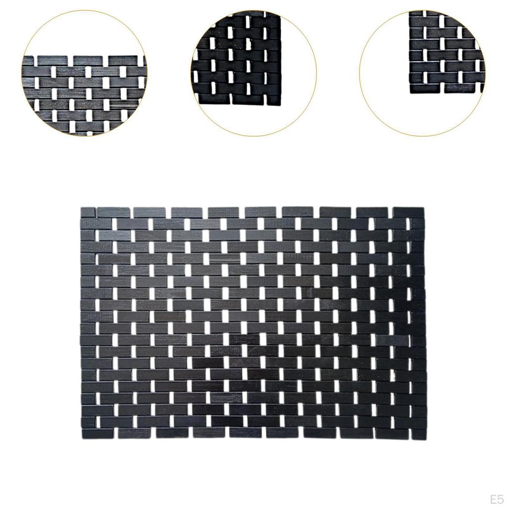 Bamboo Bath Mat Bathroom Rug Sturdy Multifunctional Non Slip Toilet Doormat Shower Pad for Bathrooms