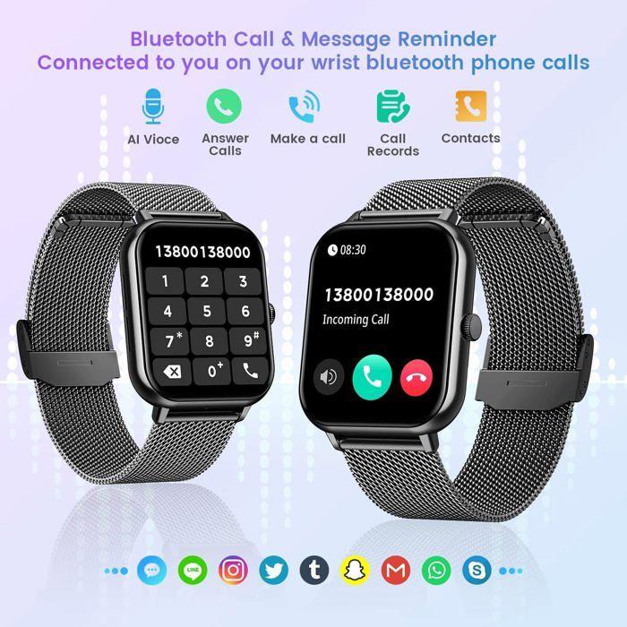 Men's Fitness Smartwatch: 1.83" Full Screen Watch With Bluetooth Call 100+ Sport Mode Heart Rate Monitor