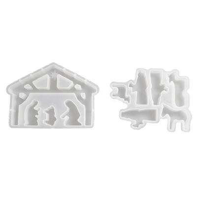 2 Pack Resin Mold Prayer Theme Silicone Ornament Mold Religious Decorative Moulds for Creating Decorative Ornament