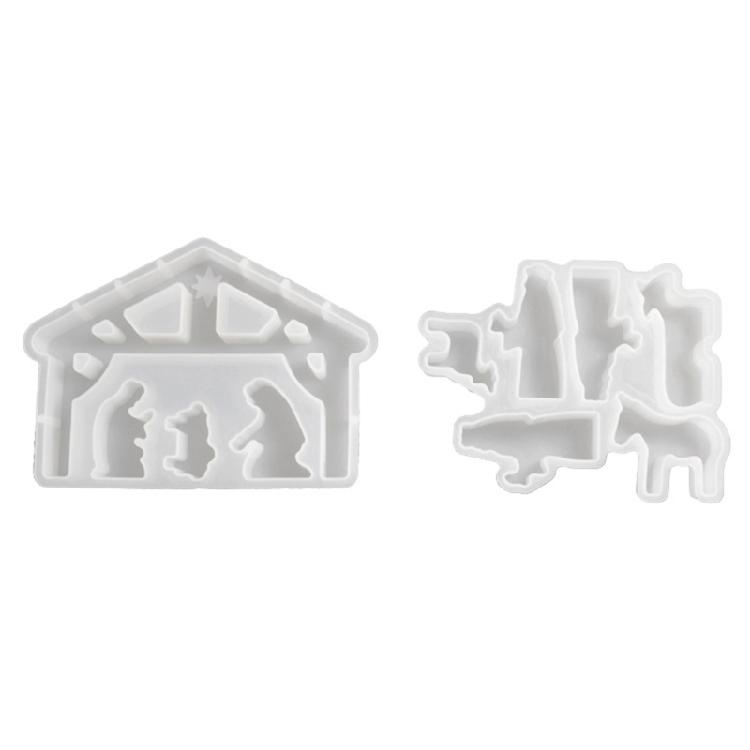 2 Pack Resin Mold Prayer Theme Silicone Ornament Mold Religious Decorative Moulds for Creating Decorative Ornament