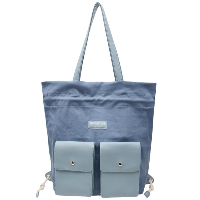 Spring Bag Canvas Bag Retro Washed Cloth Bag Bucket Bag Large Capacity Shoulder Bag
