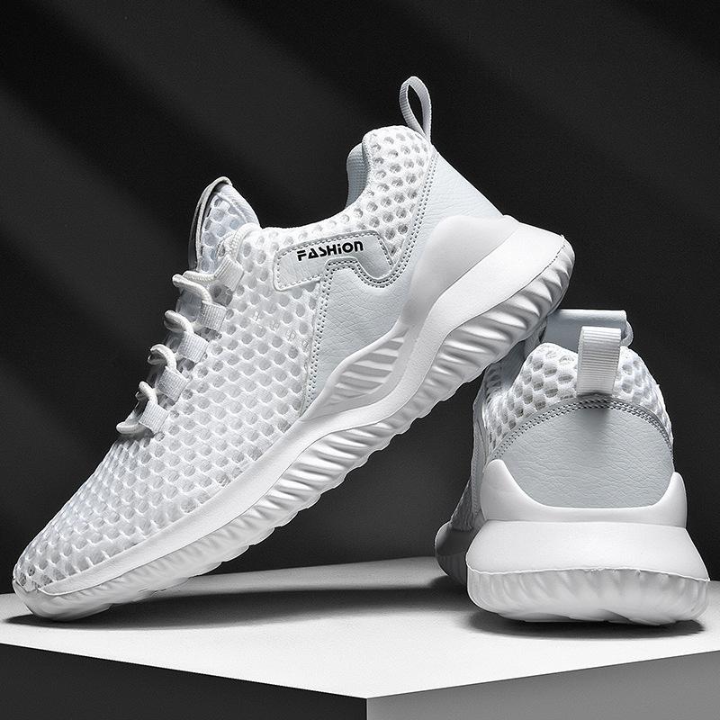 Summer Mesh Shoes Men White Running Shoes Breathable Summer Sneakers for Men Lightweight Walking Sneakers White Tennis Shoes Man