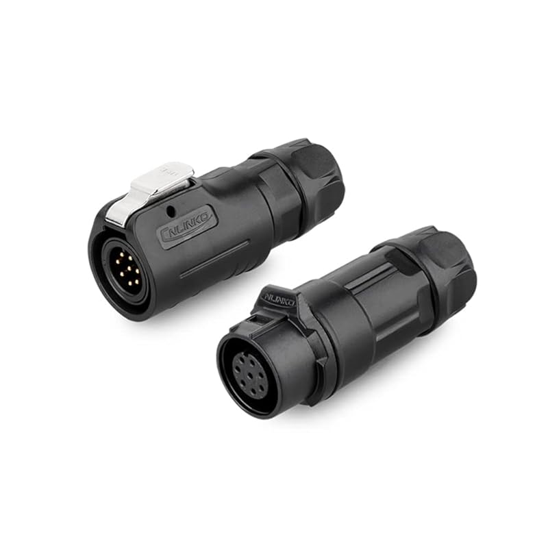 CNLINKO LP-12 IP68 Industrial Waterproof Connector Quick Plug Circular Connector PBT Plastic Shell Aviation Connector M12 2-8 Pin Male Plug and