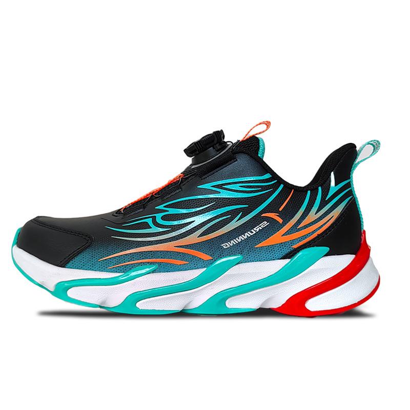 Anta Comfortable Versatile Kids Running Shoes Kids Sneakers Black Fluorescent-Green 312445511R-5