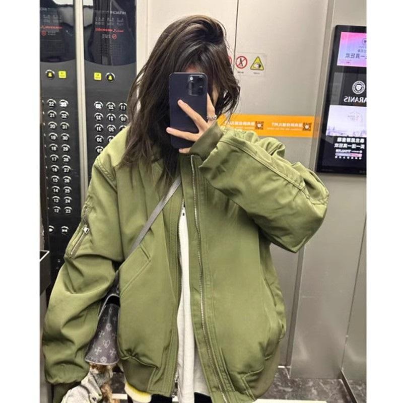 Autumn And Winter Flight Suit Jacket Jacket Women's Autumn And Winter American Design Sense Vintage High Street Baseball