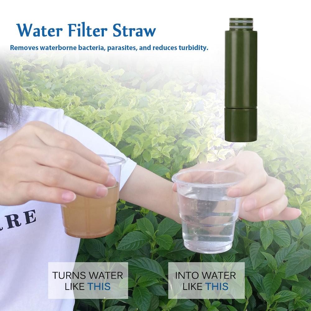 Outdoor Wasserfilter Strohhalm Wasserreiniger Strohhalm für Familienvorsorge Camping Wandern Notfall