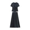Chuyu Viscose Knot T-Shirt and Skirt Two-Piece Set