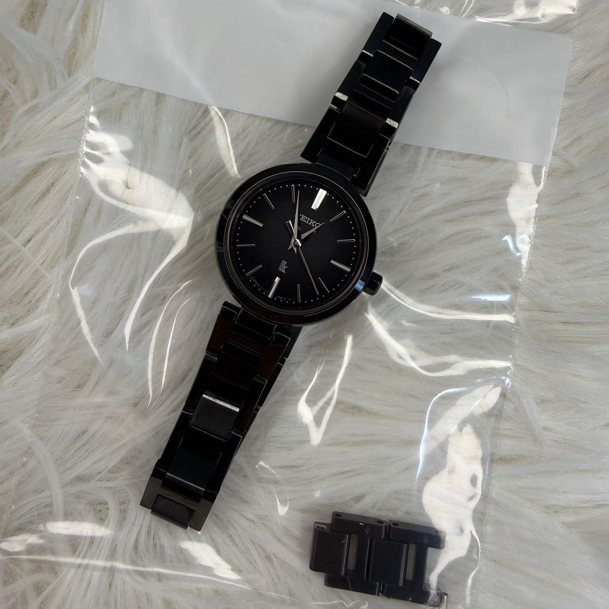 Used [Good Condition] SEIKO Rukia SSVR141 Solar Black Watch Black Dial Ladies