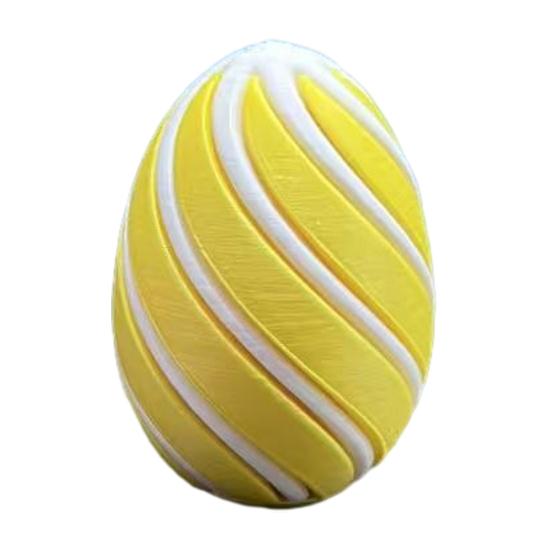 

3D Printed Spiral Easter Egg Anxiety Relief Sensory Fidget Toy Pass Through Easter Egg for Adults Easter Basket Stuffers Party Favors жовтий/білий