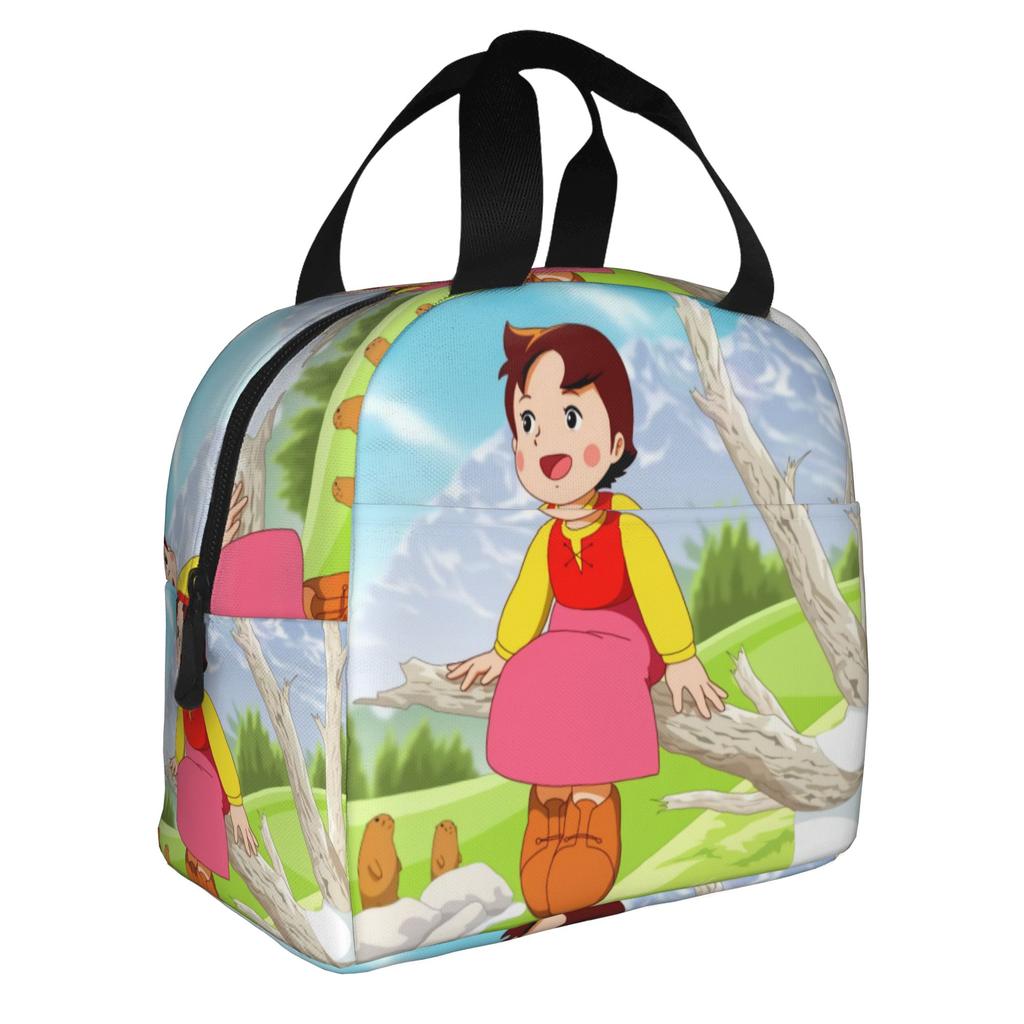 Anime Heidi Ragazza delle Alpi Fumetto Cartone Animato Riutilizzabile Pranzo Scatole Multifunzione Frigo Termico Cibo Isolato Pranzo Borsa Scuola