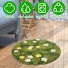 Tufted Moss Bathroom Rug Absorbent Spring Daisy Floral Pattern Microfiber Bath Carpet Cute Nonslip Bath Mat Machine Washable