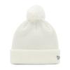 New Era Rib Cuff Knit Cap with Metallic Exclusive To ONSPOTZ Pom-Pon Logo, White,