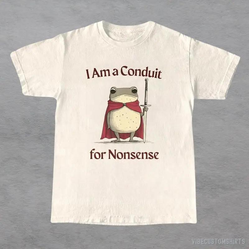 I am A Conduit For Nonsense Vintage T Shirt Funny Frog Meme Humor Mental Health S разноцветный