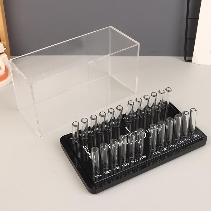 Acrylic Organizer Dental Resin Adhesive Applicator Holder Pre-Formed Bow Wire Placement Box Storage Dust Box