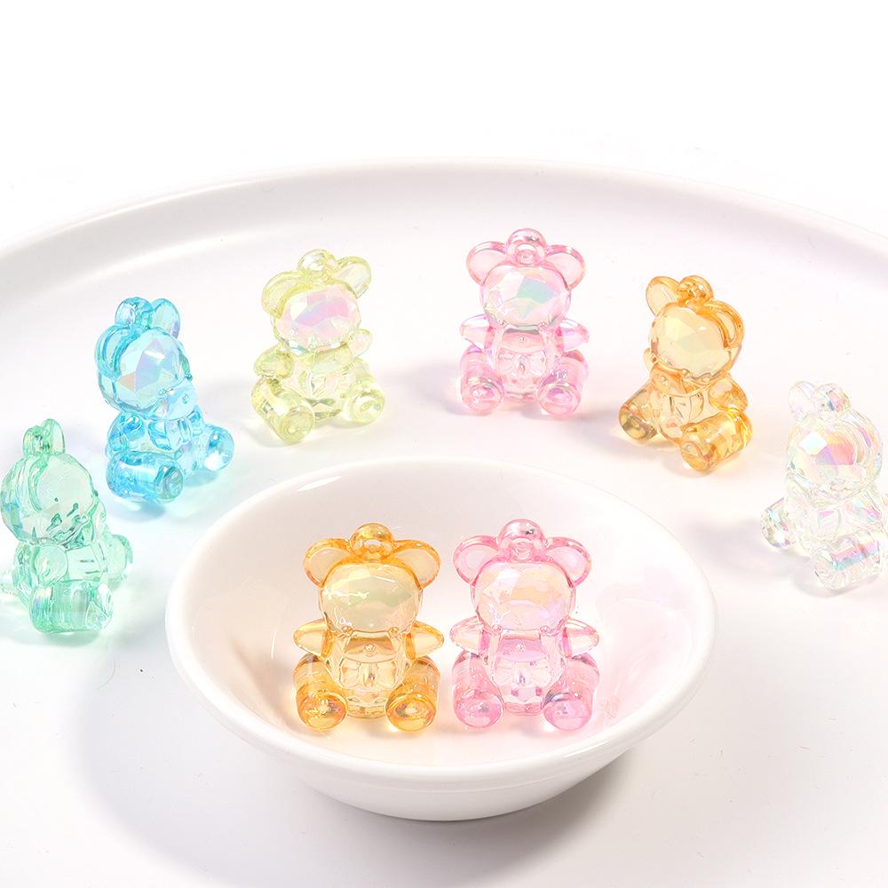Acrylic Transparent Bear Pendant DIY Necklace & Phone Chain Jewelry Accessory