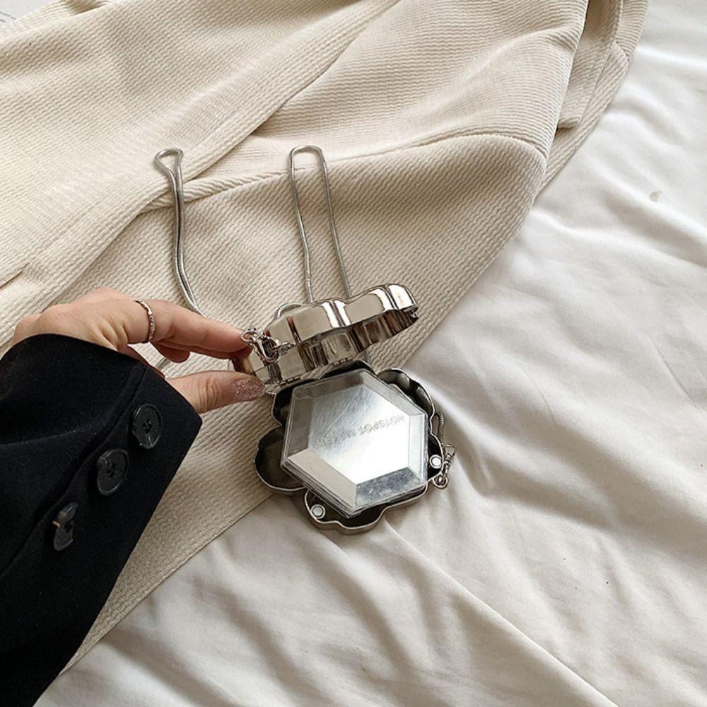 Acrylic Banquet Chain Bag Silver Funny Party Bag Mini Bright Flower Shoulder Bag Gift