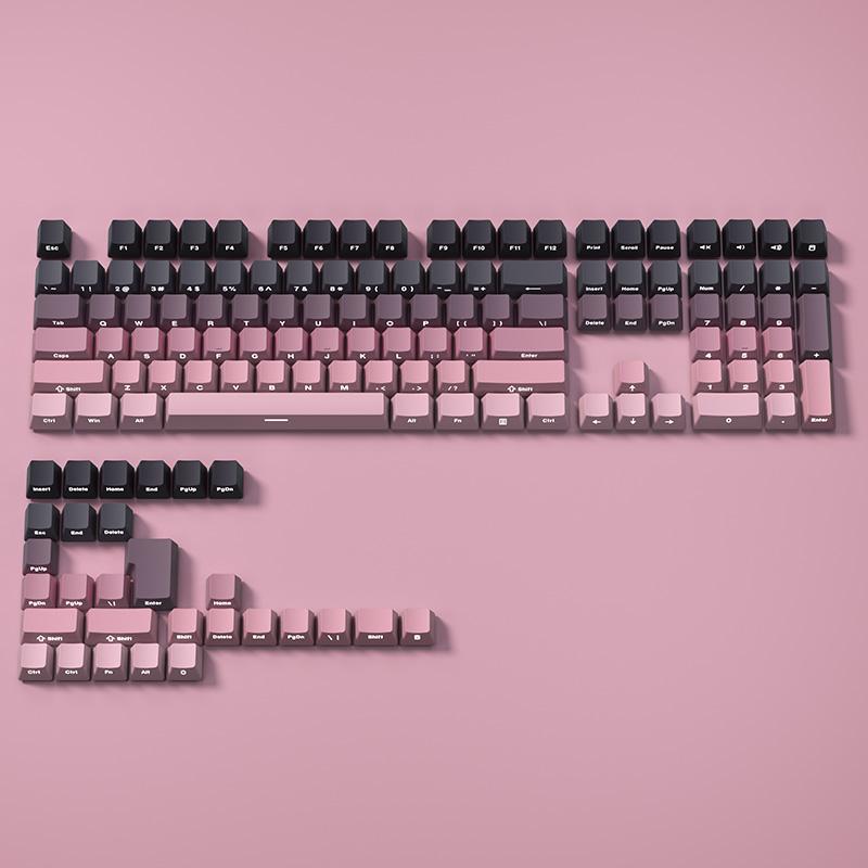Gradient Keycaps Side Printed Shine Through PBT Double Shot OEM Profile for MX Switches Gaming Keyboard 130+key caps key cap