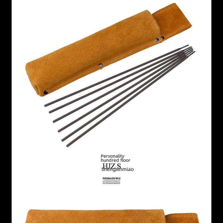 Heat-Resistant Cowhide Waist Bag for Welders with Thickened Hardware