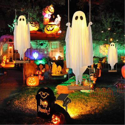 152x43cm Halloween Spökdekorationer Läskigt Spöke med Dekorationsljus Halloween Rekvisita Hängbar Gård Trädgård Hem Dekorationer