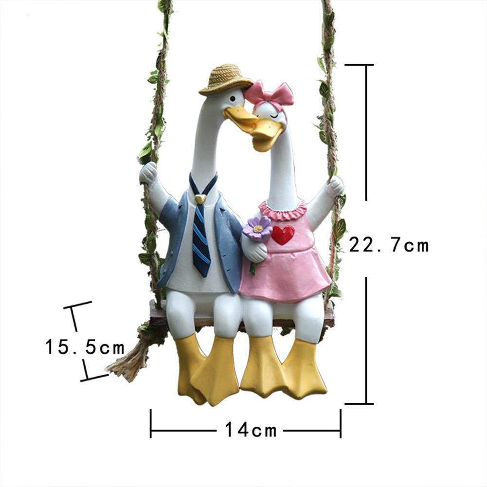 Couple Duck Swing Statue Couple Duck Statue Outdoor Garden Decoration Cute Ducks For Garden Low Maintenance Garden Decor