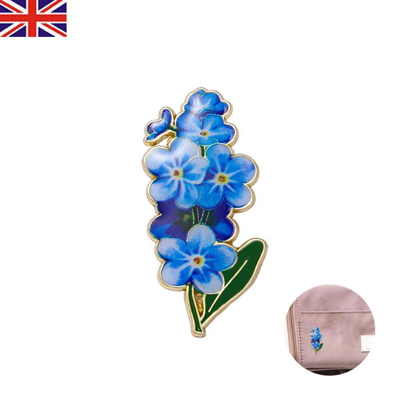 Blue Forget Me Not Flower Small Badge Vintage Look Pin Enamel Gold Brooch Gift