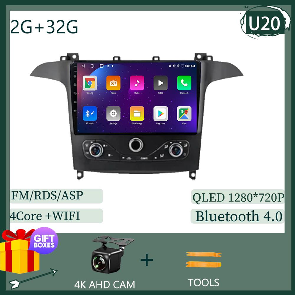 

Android 14 For Ford S Max S-MAX 2006-2015 For Ford Galaxy 2014 Car Radio Multimedia Player Head Unit 2 Din Wirelss Carplay Wifi