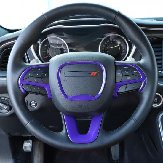 Steering Wheel Frame Trim Decor Cover For Dodge Challenger/Charger 2015+ Purple