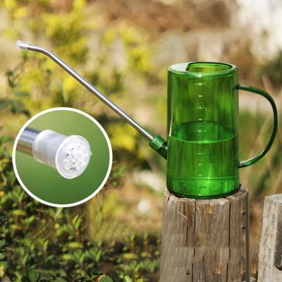 1,5 l Gießkanne aus Edelstahl mit langem Ausguss, durchscheinender Handsprühtopf für Pflanzen im Büro, Garten, Innen- und Außenbereich