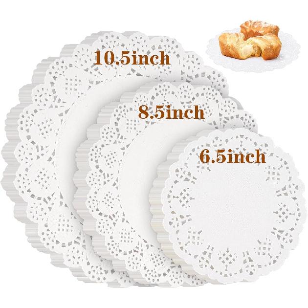100 Pieces Paper Doilies, 12 Inch Doilies for Food, Disposable Lace Paper Doilies for Tables, Round Paper Placemats Bulk for Cakes Desserts Crafts