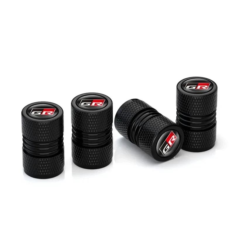 4Pcs Car Wheel Tire Valve Caps Air Stem For Toyota GR Sport MQF2 Gazoo Racing Yaris 86 Corolla Hilux Supra C-HR Tyre Plug Accessorie RR4