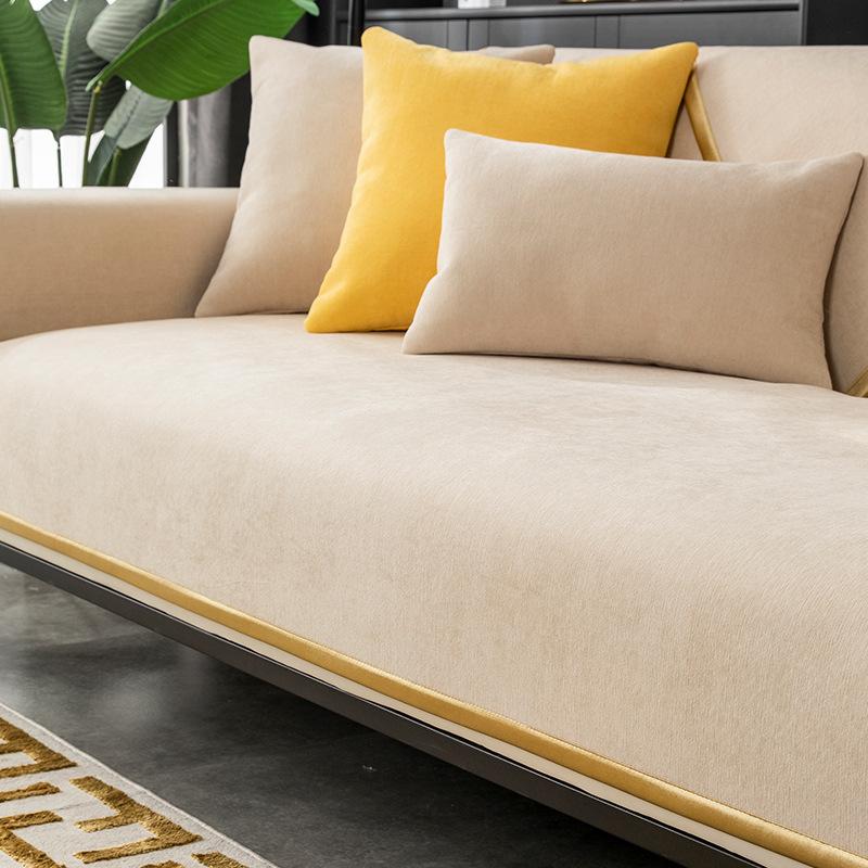 Sofa Cushion Four Seasons Leather Sofa Cover Chenille Nordic Simple Non-Slip Cushion Armrest Backrest Universal Cover Towel