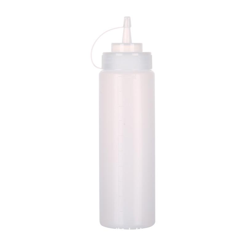 240ml PE Squeeze Sauce Bottle with Scale for Ketchup & Salad