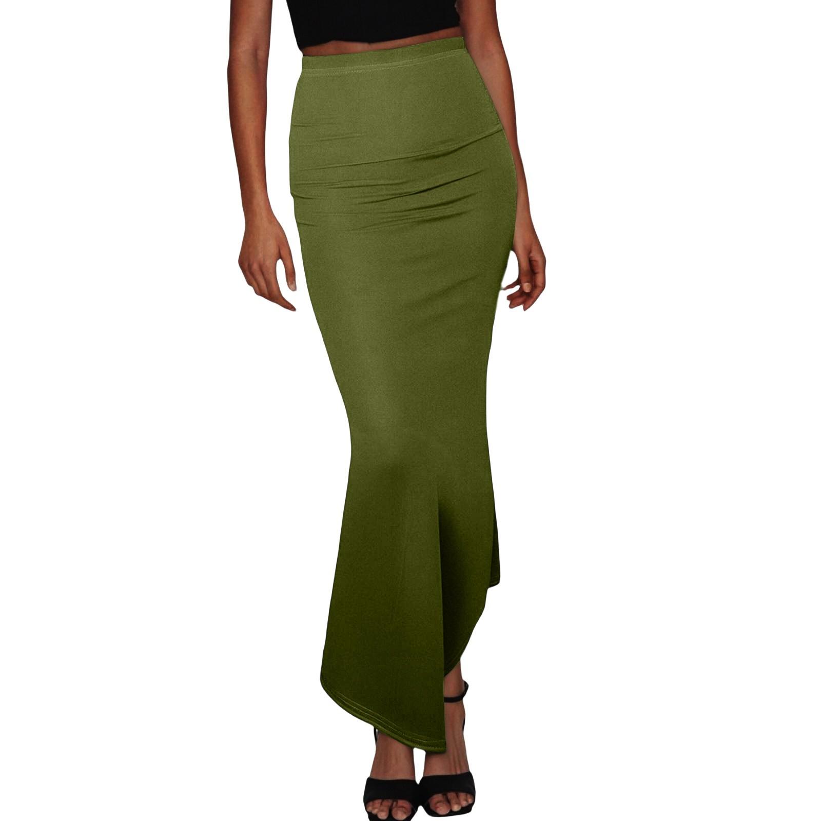 

Женская модная повседневная однотонная юбка средней длины с высокой талией и фасоном «рыбий хвост» S