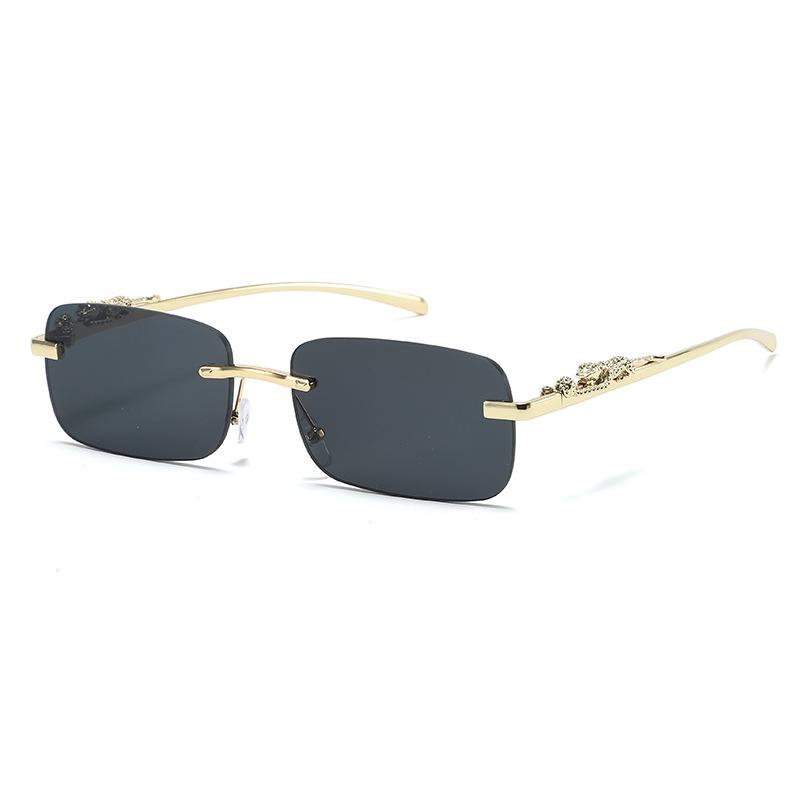 Cheetah Decorative Personality Frameless Sunglasses Colored Sunglasses Men S Vintage Leopard Head Sunglasses Sunglasses