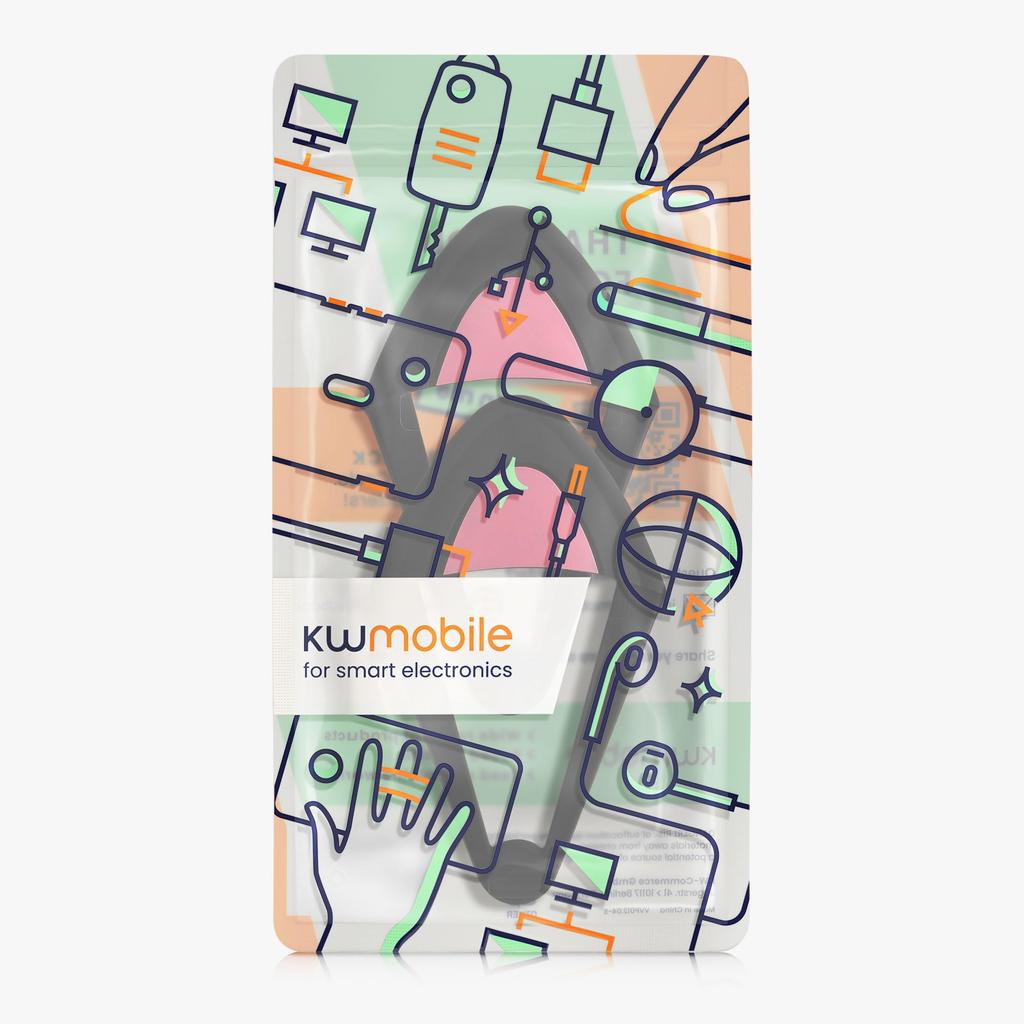 Kwmobile 2x Kompatible Over-Ear-Kopfhörer mit Katzenohren - Silikonaufsatz für Kopfhörer bis zu 2,5-3,8 cm Breite, SchwarzDunkelrosa
