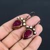 Ruby Earrings Gemstone Jewelry, Copper Electroformed Handmade Earrings, Latest Design Jewelry