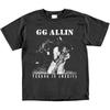 Gg Allin Rockband Kortärmad Svart Färg Skjorta Återtryck Kv27532