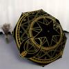 Golden Star Moon Sun Symbol Circular DecalUmbrella, Portable 3-Fold Umbrella for Men & Women,Christmas Gift ES286