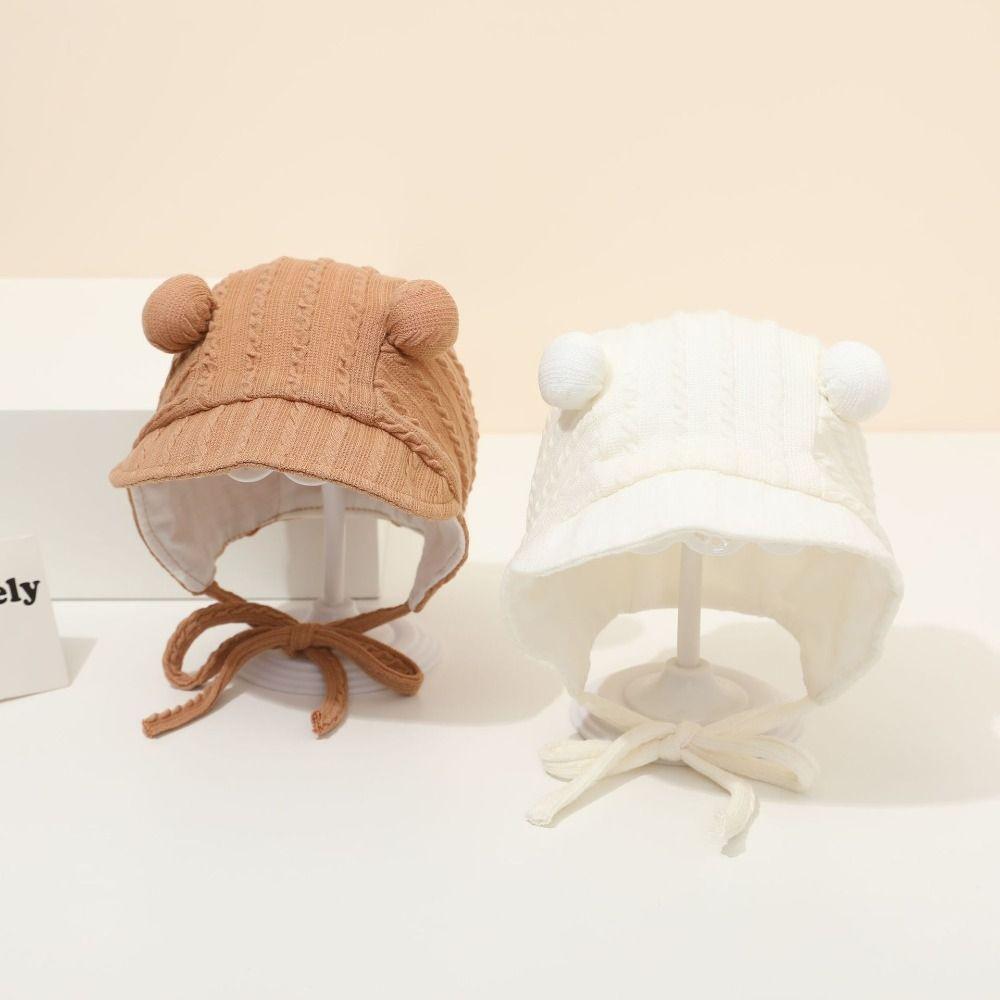 

Spring Autumn Baby Hat Cute Double Ball Fetal Hat Fashion Infant Beanie