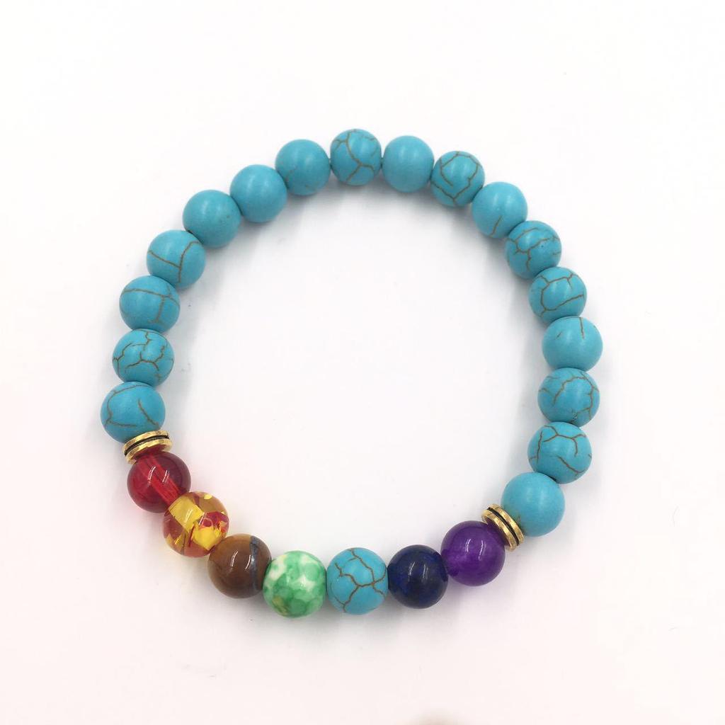 Colorful European Multi-Gem Tiger Eye Yoga Energy Bracelet – Natural Stone Beaded Design
