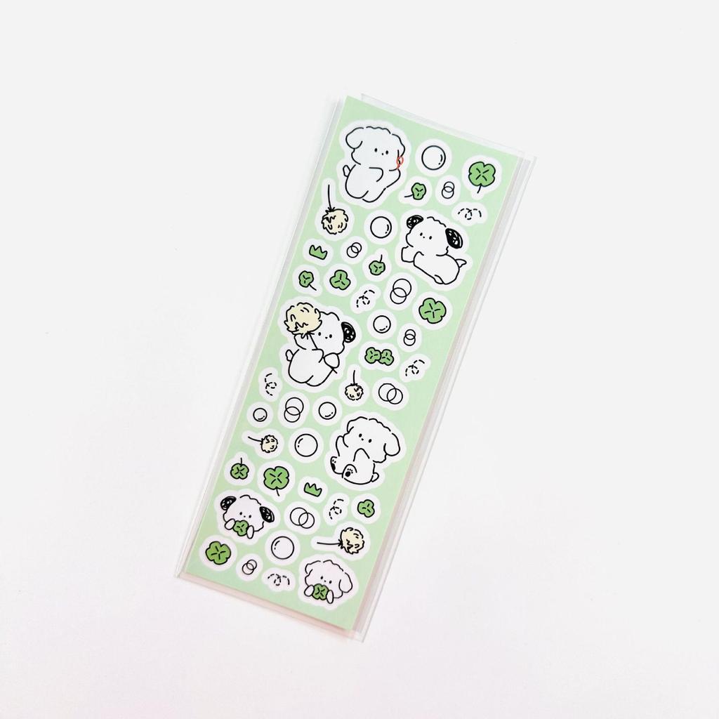 Koreanische Weiße Welpen Guka Cartoon-Aufkleber: Mattes Finish für Journals & DIY-Dekor