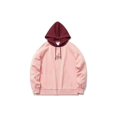 Li Ning X Disney İşbirliği Düz Logolu Bol Kesim Kazak Uzun Kollu Kapüşonlu Sweatshirt Kadın kapüşonlular Pembe AWDR138-1