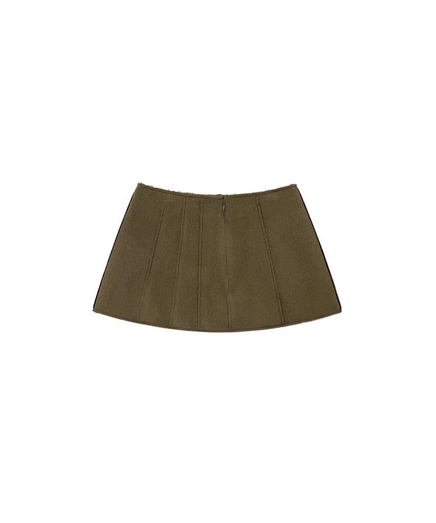 Meuameu Wool Patchwork Mini Skirt