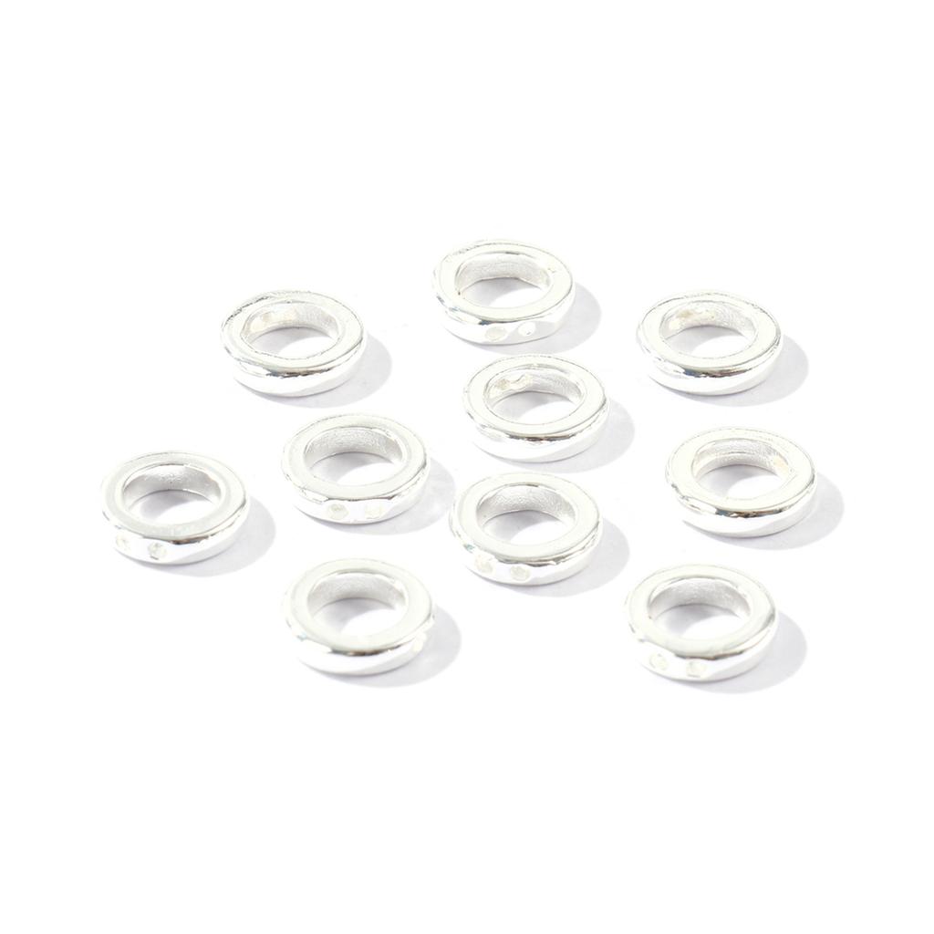 10 PCs Brass End Caps Bead Tip Double Hole Connector Round Rings End Caps For Necklace Bracelet Jewelry Making Accessory 9mm Dia