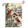 1pc Christmas Winter Garden Banner - Greeting Snowflake Cardinal Bird Outdoor And Porch Ornament, Double-Sided Seasonal Garden Banner, No Electricity